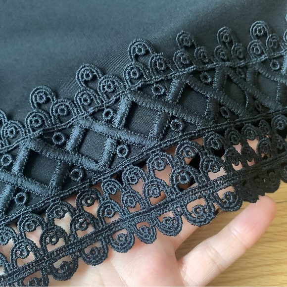 NWT LE GALI Crochet Lace Trim Cropped Wide Leg Lyle Pants Size Small Boho Hippie - Picture 2 of 13